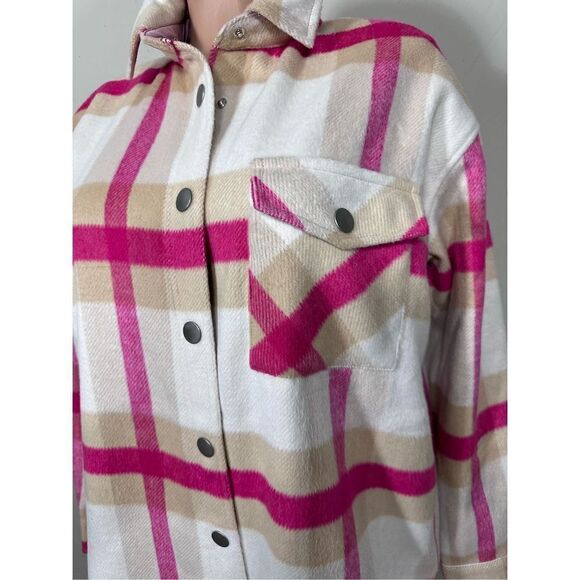 New. Monroe plaid shacket. Oversized. XS. Retails $298 - Picture 8 of 14
